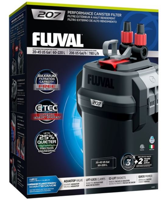 Fluval 207 Performance Canister Filter, up to 220 L (45 US gal) - Click Image to Close